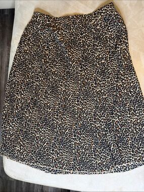 J. Crew Leopard Print A-Line Skirt - Black/Cream/Brown